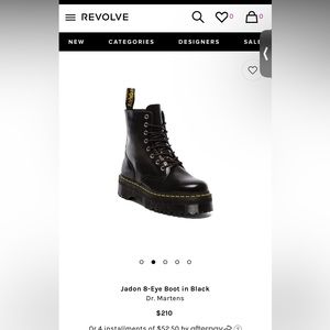 Dr. Martens Jadon 8-Eye Boot in Black